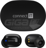 Slúchadlá Connect IT True Wireless SensorTouch sluchátka do uší s mikrofonem, ČERNÁ - Fotka 1/9