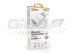  Aligator síťová nabíječka, 2xUSB, kabel Lightning 2A, smart IC, 2,4 A, bílá - Fotka 3/4