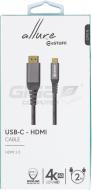  eSTUFF USB-C to HDMI Cable 2m Grey Nylon - Fotka 1/2
