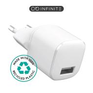  eSTUFF INFINITE USB-A Charger EU 12W - White - 100% Recycled Plastic