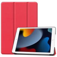 CoreParts Cover for iPad 7/8/9 10.2" Tri-fold Caster Hard Shell Cover with Auto Wake Function - Red