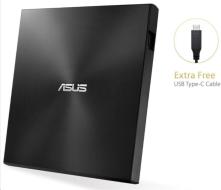 ASUS DVD ZenDrive U9M, External Slim DVD-RW, USB Type-C/Type-A, M-DISC, Black