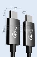  PremiumCord USB4™ 40Gbps 8K@60Hz kabel Thunderbolt 3 certifikovaný USB-IF 1m - Fotka 1/7