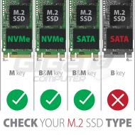  AXAGON EEM2-SG2, USB-C 3.2 Gen 2 - M.2 NVMe & SATA SSD kovový RAW box, bezšroubkový, stříbrný - Fotka 2/9