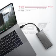  AXAGON EEM2-SG2, USB-C 3.2 Gen 2 - M.2 NVMe & SATA SSD kovový RAW box, bezšroubkový, stříbrný - Fotka 7/9