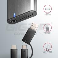  AXAGON EEM2-SG2, USB-C 3.2 Gen 2 - M.2 NVMe & SATA SSD kovový RAW box, bezšroubkový, stříbrný - Fotka 8/9