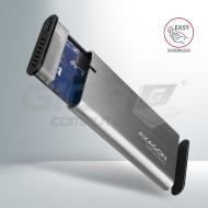  AXAGON EEM2-SG2, USB-C 3.2 Gen 2 - M.2 NVMe & SATA SSD kovový RAW box, bezšroubkový, stříbrný - Fotka 3/9