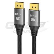  PremiumCord DisplayPort 1.4 přípojný kabel 32,4Gbit/s, rozlišení 8K, kovové a zlacené konektory, 2m - Fotka 3/12