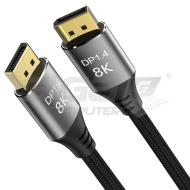  PremiumCord DisplayPort 1.4 přípojný kabel 32,4Gbit/s, rozlišení 8K, kovové a zlacené konektory, 2m - Fotka 1/12