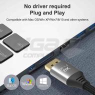  PremiumCord DisplayPort 1.4 přípojný kabel 32,4Gbit/s, rozlišení 8K, kovové a zlacené konektory, 2m - Fotka 7/12