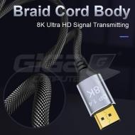  PremiumCord DisplayPort 1.4 přípojný kabel 32,4Gbit/s, rozlišení 8K, kovové a zlacené konektory, 2m - Fotka 6/12