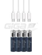  MediaRange nabíjecí USB-C Li-Ion baterie Micro AAA, 1,5V, 500 mAh, 4ks - Fotka 1/4