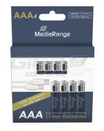  MediaRange nabíjecí USB-C Li-Ion baterie Micro AAA, 1,5V, 500 mAh, 4ks - Fotka 3/4